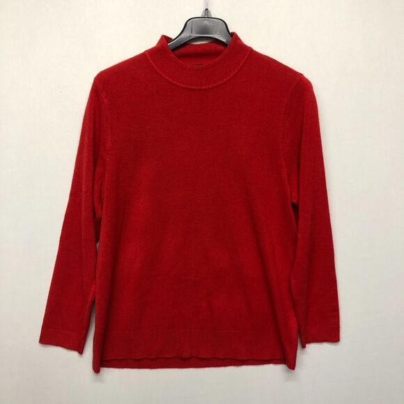 Napa Valley Sweaters - Napa Valley Women Long Sleeve Mock Neck Sweater Size 1X Red M148 -19